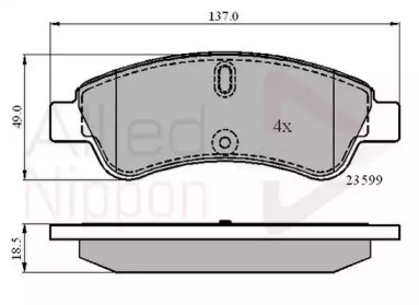 Комплект тормозных колодок COMLINE ADB01033