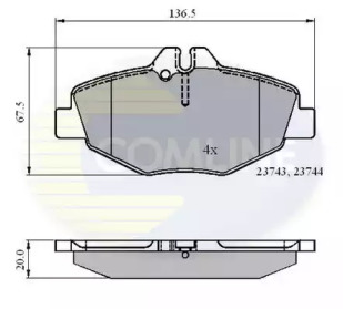 Комплект тормозных колодок COMLINE CBP01209