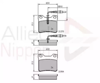 Комплект тормозных колодок COMLINE ADB1455