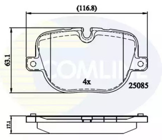 Комплект тормозных колодок COMLINE CBP02212