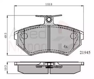 Комплект тормозных колодок COMLINE ADB0736