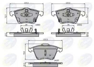 Комплект тормозных колодок COMLINE CBP31522