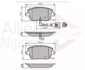 Комплект тормозных колодок COMLINE ADB11147