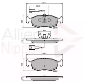 Комплект тормозных колодок COMLINE ADB12044