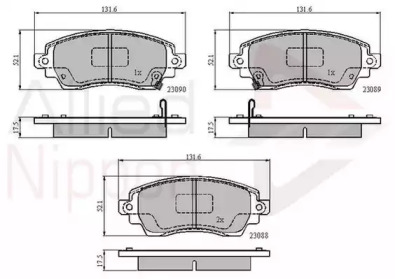 Комплект тормозных колодок COMLINE ADB3908