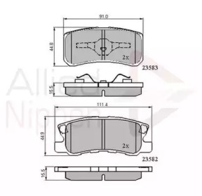 Комплект тормозных колодок COMLINE ADB0905