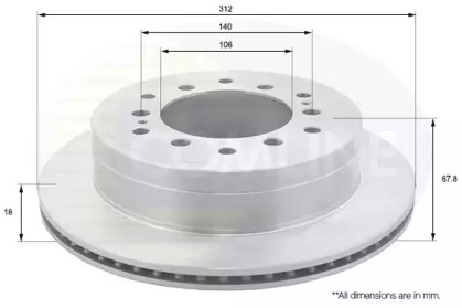 Тормозной диск COMLINE ADC2514V