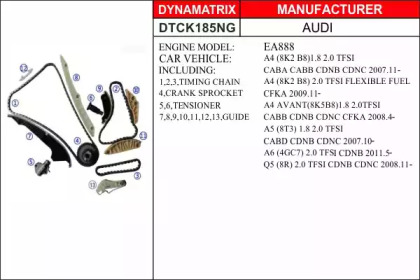 Комплект цепи привода распредвала DYNAMATRIX DTCK185NG