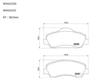 Комплект тормозных колодок AUTOMOTOR France ABP5250