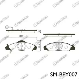 Комплект тормозных колодок SpeedMate SM-BPY007