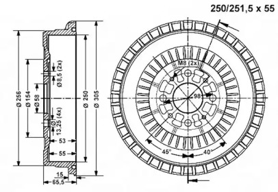 Тормозный барабан VEMA 800815