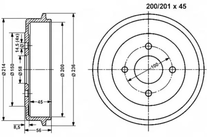 Тормозный барабан VEMA 800961