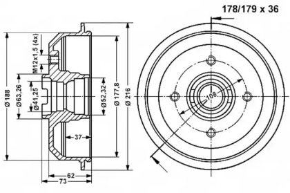 Тормозный барабан VEMA 800970