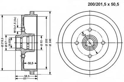 Тормозный барабан VEMA 800975