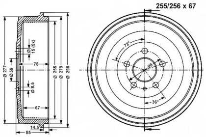 Тормозный барабан VEMA 801004