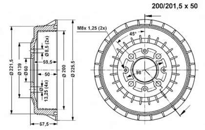 Тормозный барабан VEMA 801006