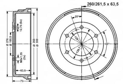 Тормозный барабан VEMA 801025