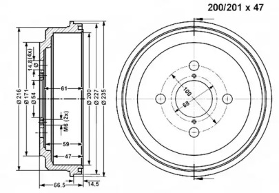 Тормозный барабан VEMA 801074