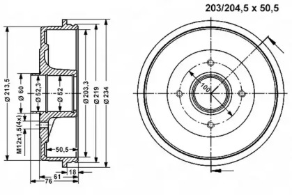 Тормозный барабан VEMA 801094