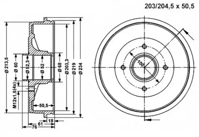 Тормозный барабан VEMA 801218