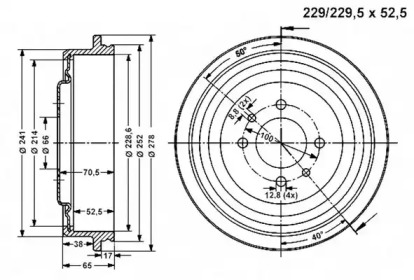 Тормозный барабан VEMA 801222