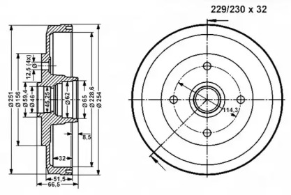 Тормозный барабан VEMA 801255