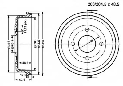 Тормозный барабан VEMA 801269