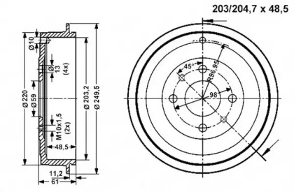 Тормозный барабан VEMA 801284