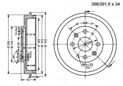 Тормозный барабан VEMA 801355