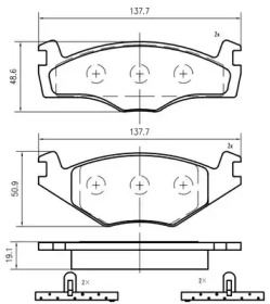 Комплект тормозных колодок VEMA K404603