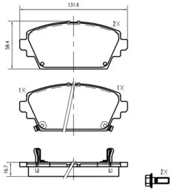 Комплект тормозных колодок VEMA K407301