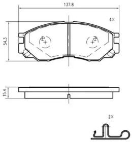 Комплект тормозных колодок VEMA K414400