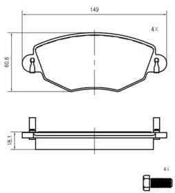 Комплект тормозных колодок VEMA K414500