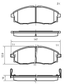 Комплект тормозных колодок VEMA K424700