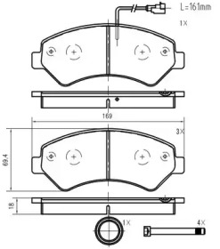 Комплект тормозных колодок VEMA K425400