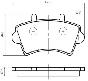 Комплект тормозных колодок VEMA K427100