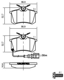 Комплект тормозных колодок VEMA K601102