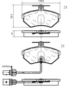 Комплект тормозных колодок VEMA K606302