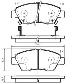 Комплект тормозных колодок VEMA K614200