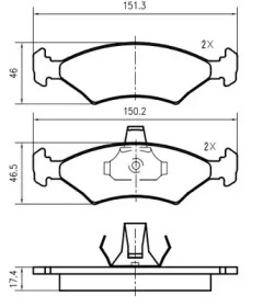 Комплект тормозных колодок VEMA K616201