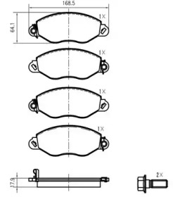 Комплект тормозных колодок VEMA K619400