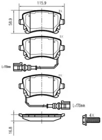 Комплект тормозных колодок VEMA K622001