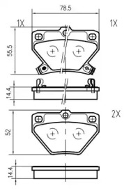 Комплект тормозных колодок VEMA K640600