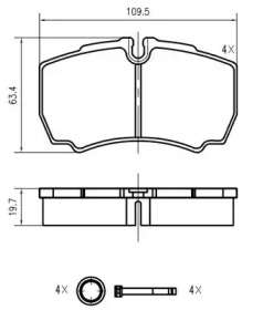 Комплект тормозных колодок VEMA K826300