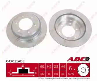 Тормозной диск ABE C4X011ABE