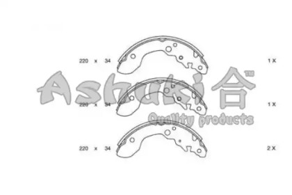 Комлект тормозных накладок ASHUKI 1050-0208