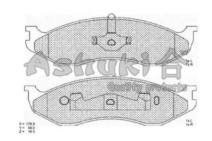 Комплект тормозных колодок ASHUKI 1080-7030