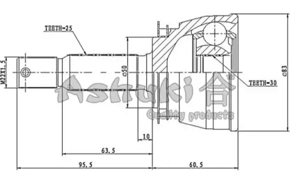 Шарнирный комплект ASHUKI HY-7009I