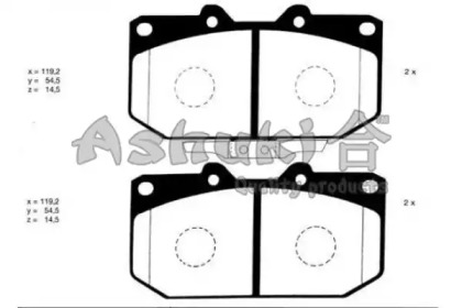 Комплект тормозных колодок ASHUKI N009-12