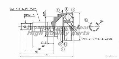 Шарнирный комплект ASHUKI TO-210